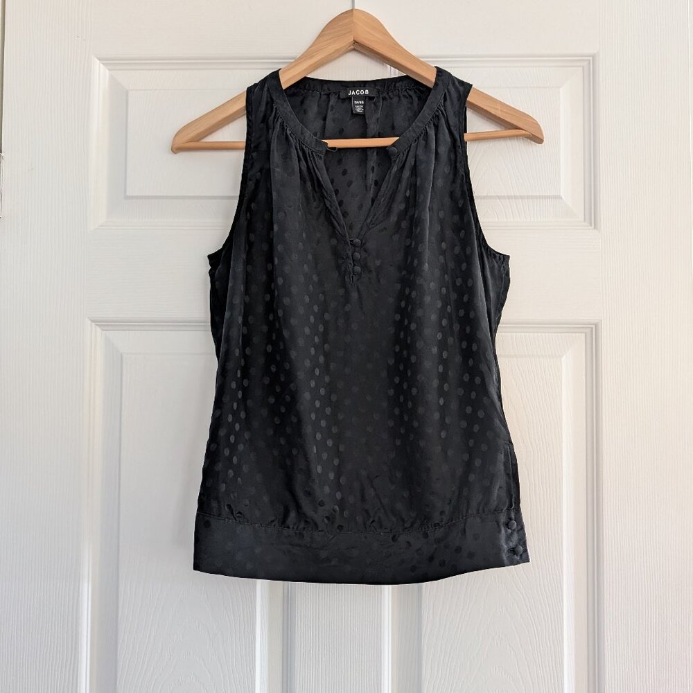 Jacob silk sleeveless polka dot top black size XS